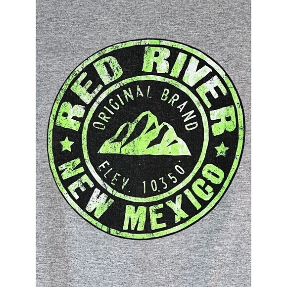Gildan Heavy Cotton Men's Shirt Red River New Mexico Graphic Tee Size Large Gray - Picture 1 of 5